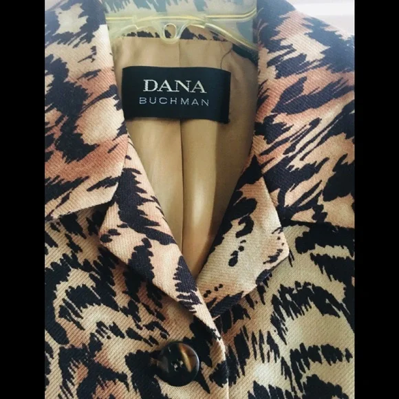 Dana Buchman 3/4 Car-length Coat - Tiger Print - 100% Wool - Picture 2 of 7